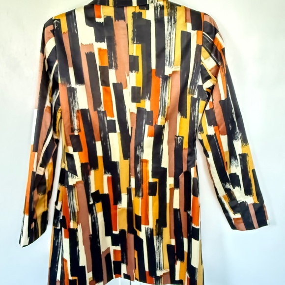 Etcetera Colorful print midi jacket,  sz 4, Like New, side pockets - Picture 6 of 6